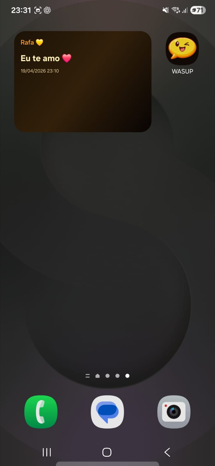 Widget do WASUP exibindo outra mensagem enviada